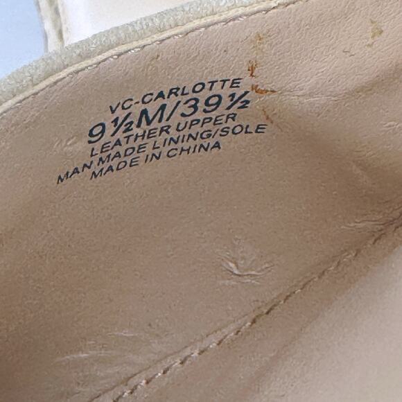 Vince Camuto Carlotte Pointed Toe Leather D'Orsay Pump High Heel Beige Cream 9.5 - Picture 7 of 8